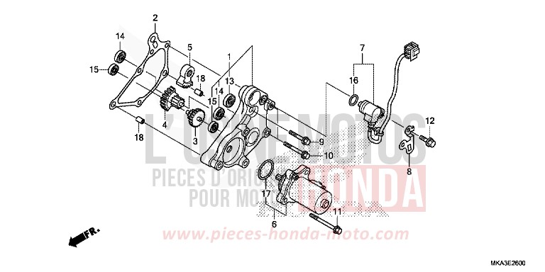 REDUZIERGETRIEBE von NC750X DCT MAT PEARL GLARE WHITE (NHB54) von 2018